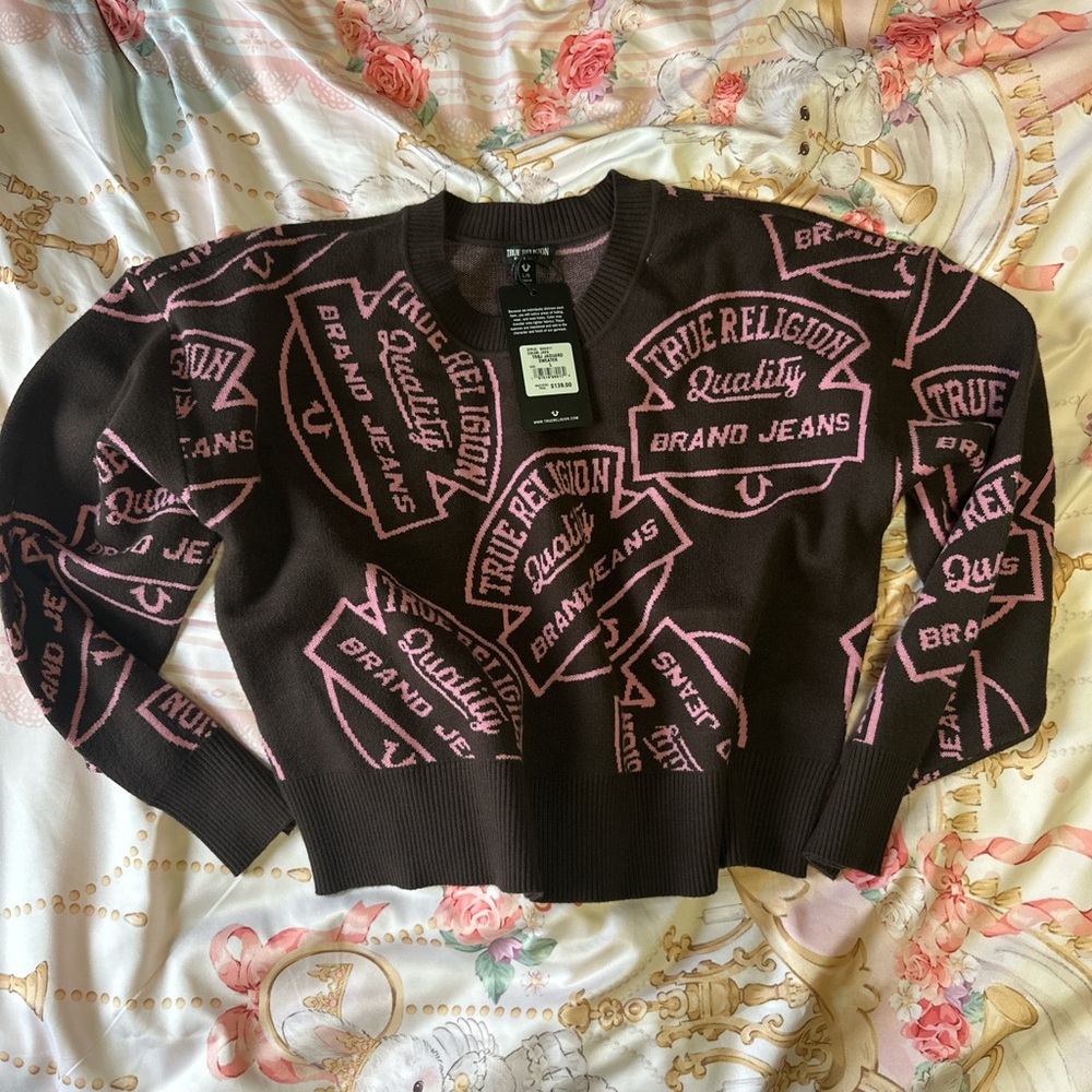 True Religion Monogram Jaquard Sweater